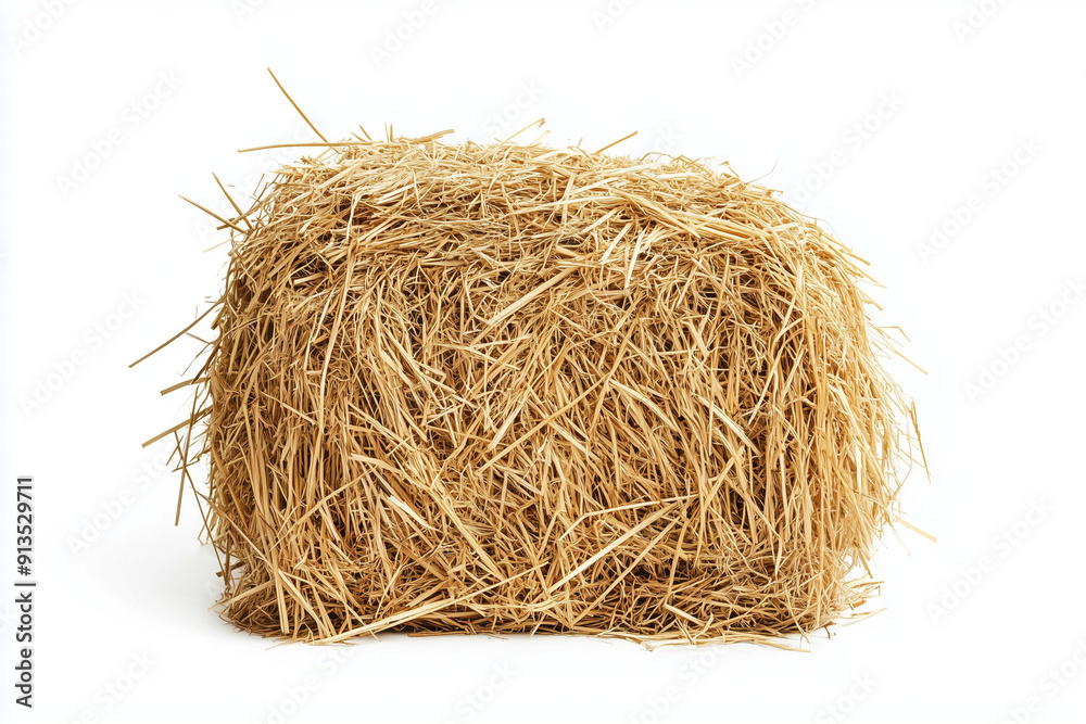 Obraz premium Isolated haystack in white background, Multipurpose used
