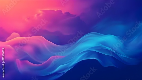 Grainy noise texture wide poster background dark blue pink orange black retro backdrop design, smooth color gradient banner
