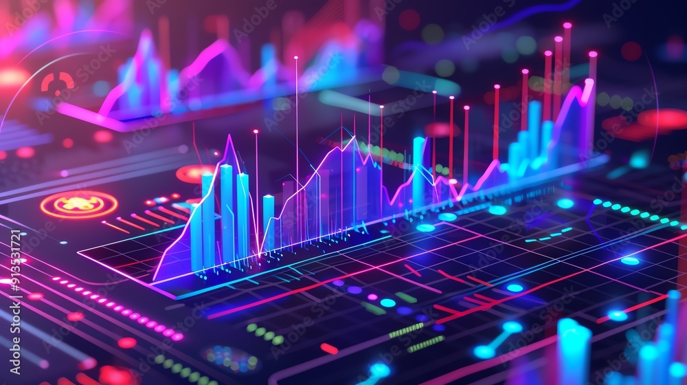 Data visualization with holographic charts and graphs Data visualization with holographic charts and graphs
