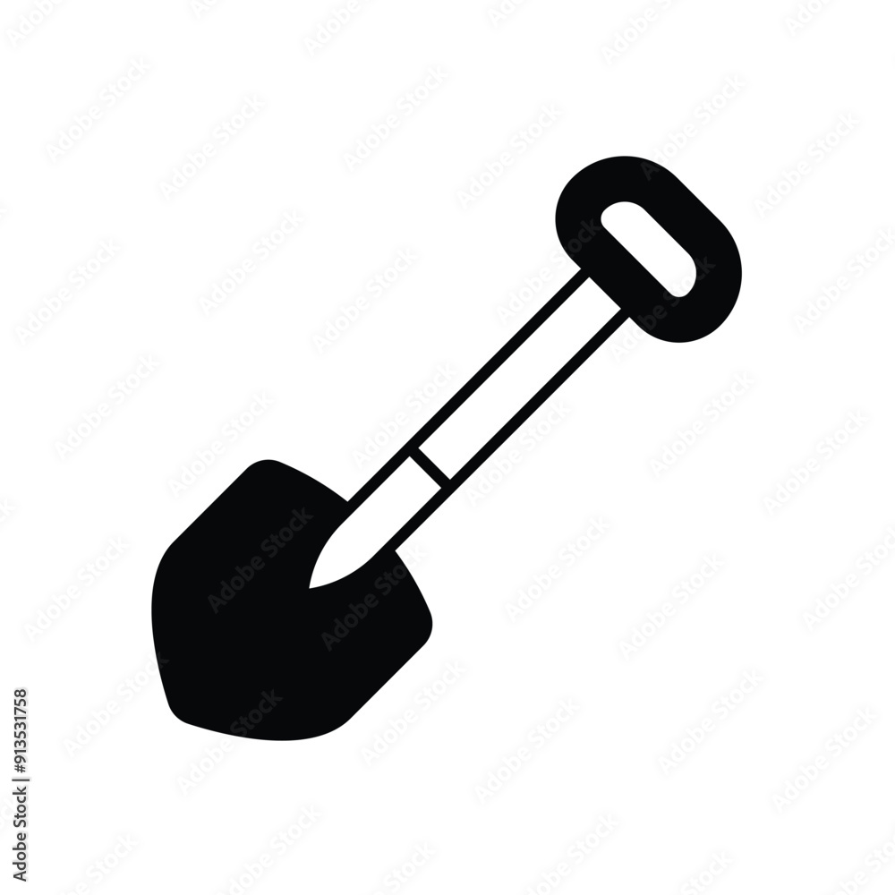 shovel glyph icon with white background vector stock illustration shovel glyph icon with white background vector stock illustration