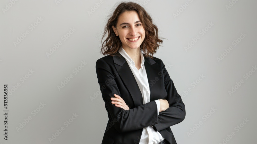 Portrait of a Smiling Businesswoman with Crossed Arms
