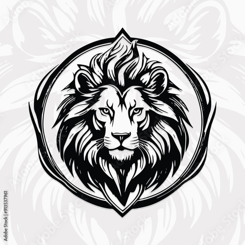 Lion Head logo Silhouette vector
