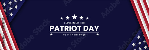 Patriot Day banner, September 11. Patriot day design with united states flag. Vector illustration