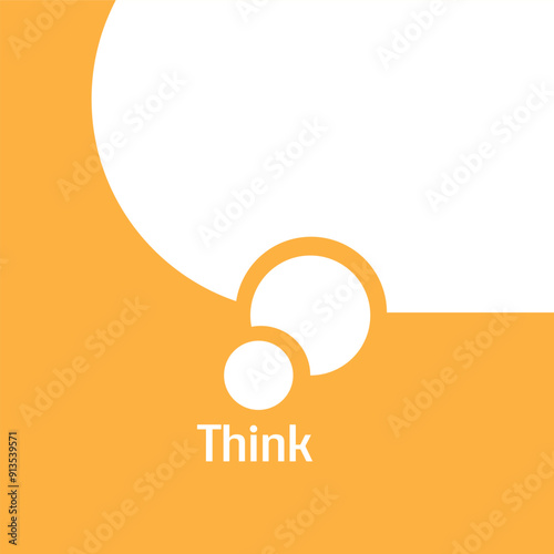 think sign on white background	