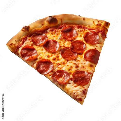 A Delicious Slice of Pepperoni Pizza with Melted Cheese and Crispy Crust