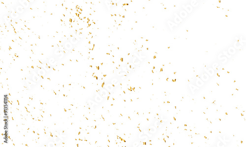 Doted and confetti golden glitter on transparent background. Shiny glittering dust. Gold glitter sparkle confetti that floats down falling. Vector illustration.
