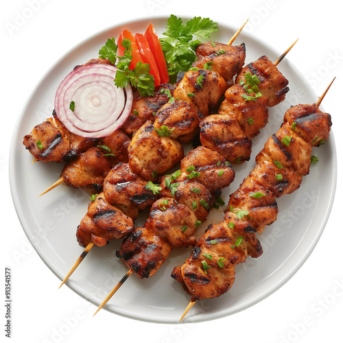 Delicious Grilled Chicken Skewers with Aromatic Spices and Fresh Herbs