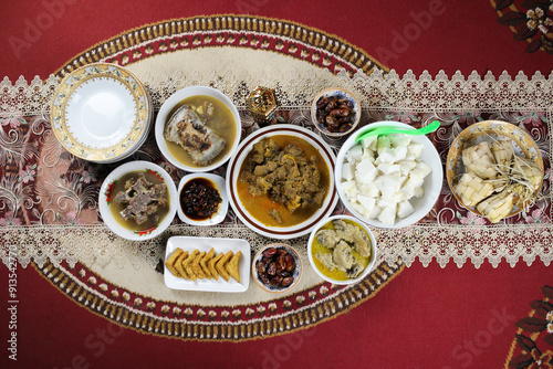 Traditional indonesian Food and cookies during Ramadan and Eid Mubarak. Hari Raya Idul Fitri Festival