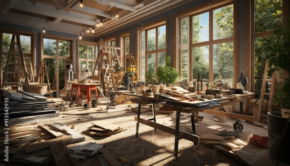 A person doing DIY home renovation projects