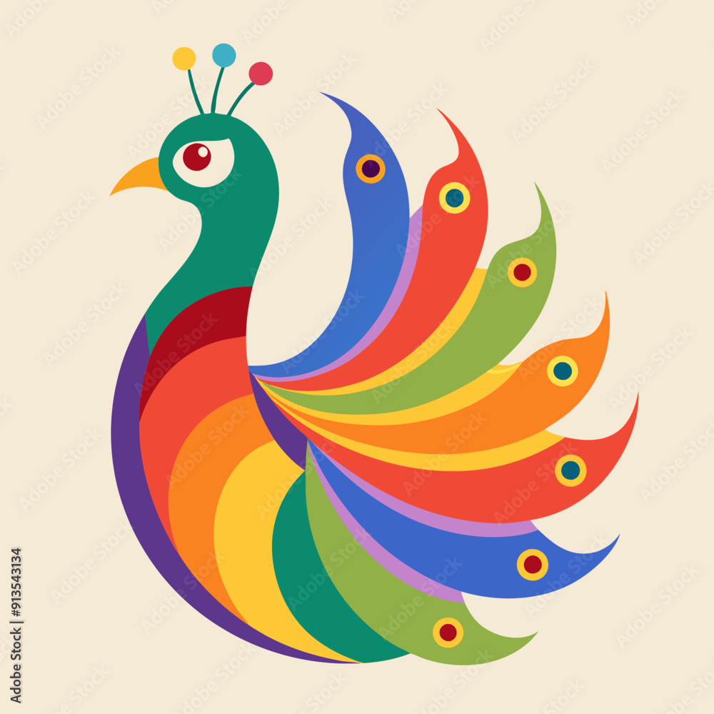 Obraz premium peacock feather vector illustration