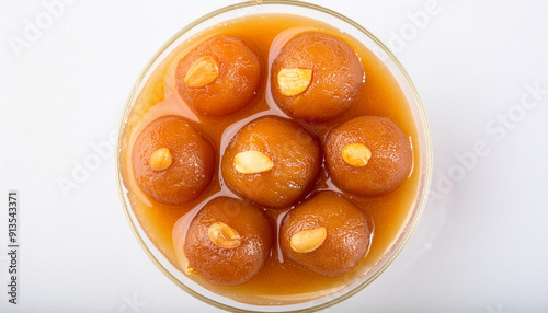 Gulab Jaman with syrup. ai generated  photo