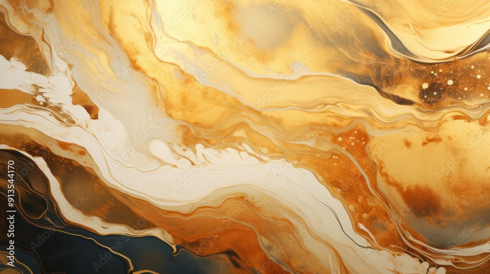 A rich gold fluid art design featuring intricate marble-like textures and gradients A rich gold fluid art design featuring intricate marble-like textures and gradients