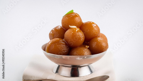 Gulab Jaman with syrup. ai generated 