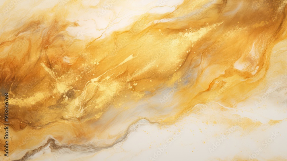 Elegant gold marbling creates a luxurious, textured background with swirling patterns and fluid movement Elegant gold marbling creates a luxurious, textured background with swirling patterns and fluid movement