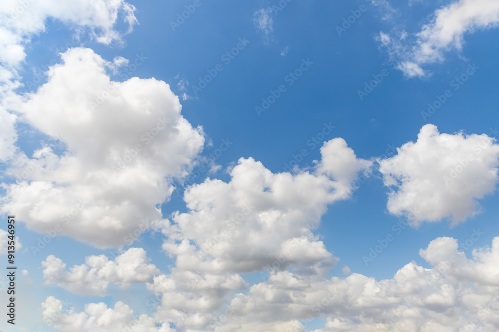 The extraordinary  beauty of clouds in blue summer sky over the northern Israel