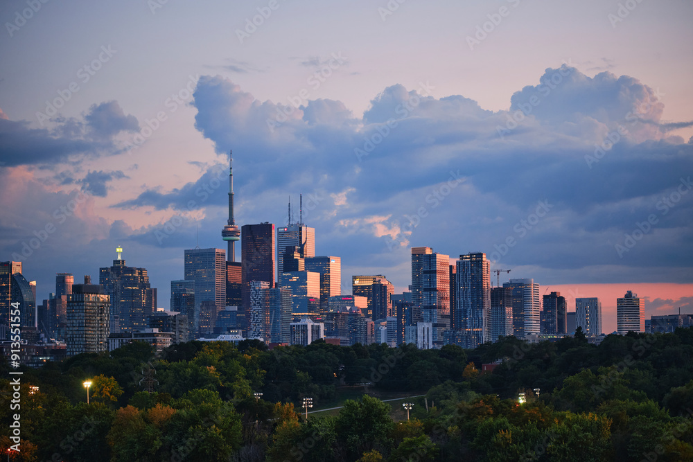 Twilight Over Toronto: Cityscape at Dusk Twilight Over Toronto: Cityscape at Dusk
