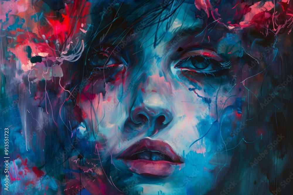 creative illustration of a woman's face creative illustration of a woman's face