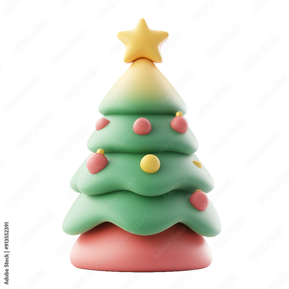 cute 3D christmas tree icon isolated on white background, isolated on transparent background. Christmas tree, design element for Christmas card, Christmas greeting card, invitation card. cute 3D christmas tree icon isolated on white background, isolated on transparent background. Christmas tree, design element for Christmas card, Christmas greeting card, invitation card.