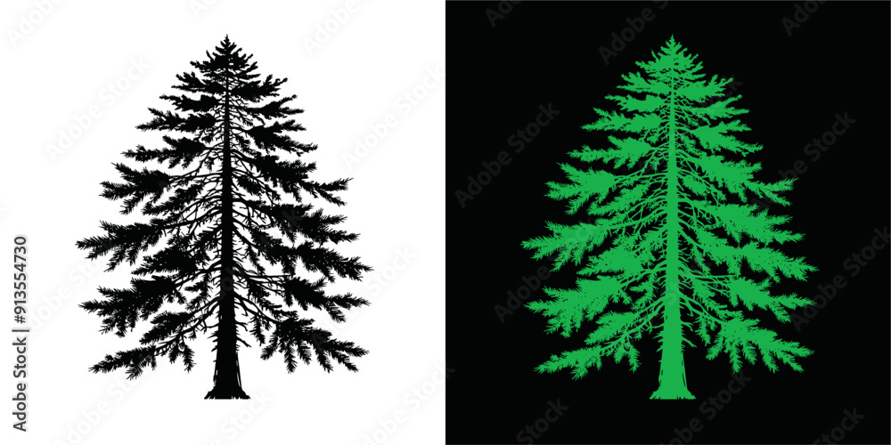 Fototapeta premium trees silhouettes .Vector illustrations.