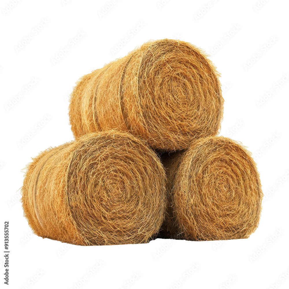 A rustic hay bale storage on transparent background A rustic hay bale storage on transparent background