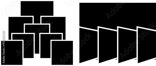 Set of picture collage design by Square and rectangle shape. photo frame decorative layout. abstract vector for family wall album, place travel, people and business photo on it.