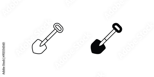 shovel set icon with white background vector stock illustration