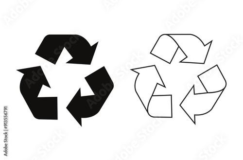 Recycle Sign Two Styles on white background