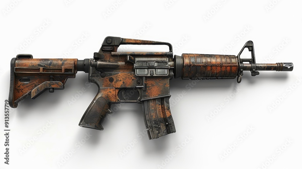 M4 carbine, 3D illustration, realistic, isolated on white background ...