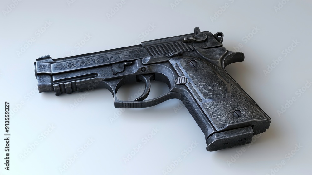 SIG Sauer P226, 3D illustration, realistic, isolated on white background SIG Sauer P226, 3D illustration, realistic, isolated on white background