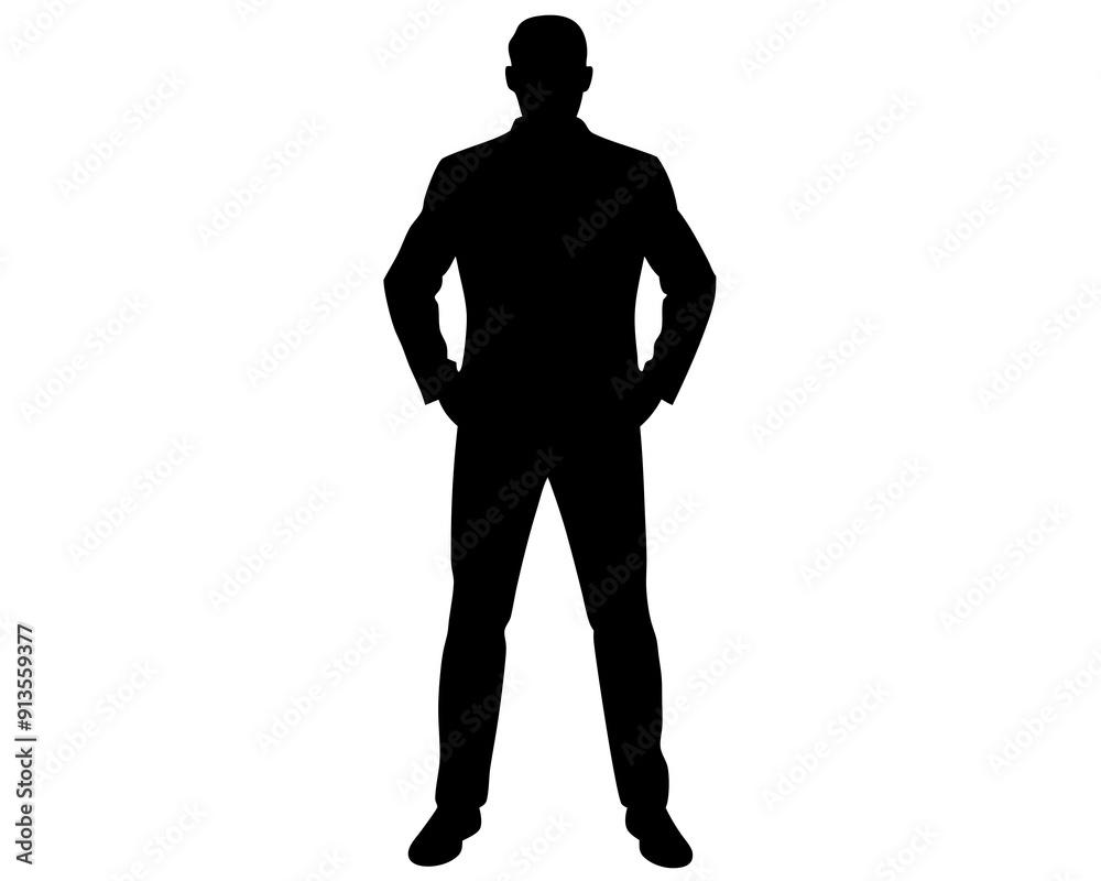 Vector Graphics of One Man Standing - Silhouette Artwork and Drawings Vector Graphics of One Man Standing - Silhouette Artwork and Drawings