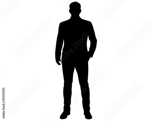 Vector Graphics of One Man Standing - Silhouette Artwork and Drawings