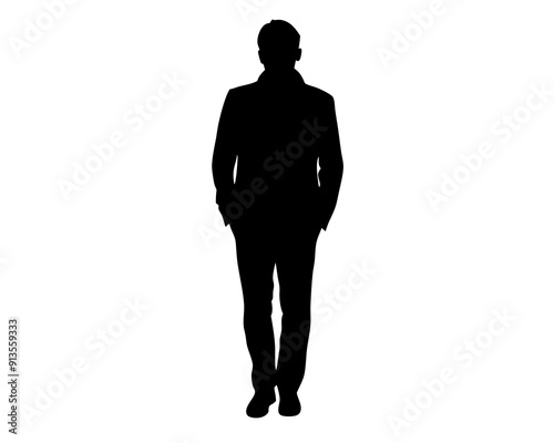 Vector Graphics of One Man Standing - Silhouette Artwork and Drawings