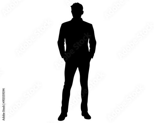 Vector Graphics of One Man Standing - Silhouette Artwork and Drawings