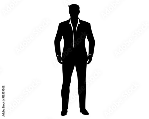 Vector Graphics of One Man Standing - Silhouette Artwork and Drawings