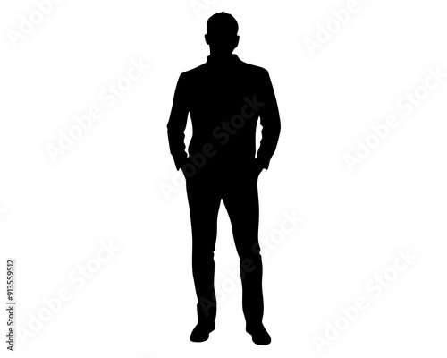 Vector Graphics of One Man Standing - Silhouette Artwork and Drawings