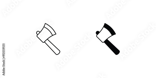 axe set icon with white background vector stock illustration