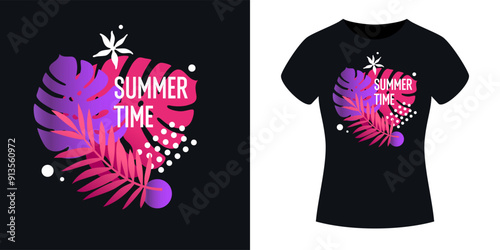 An illustration for clothes. Print on the T-shirt. Modern fashion illustration. A vector graphic image. A template for placing an illustration on clothes.