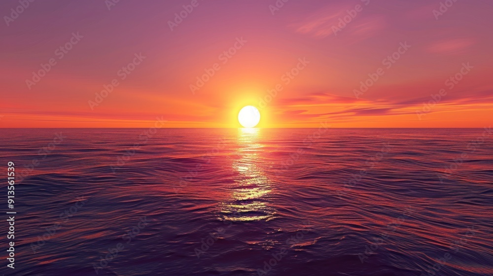 Stunning Sunset Over the Ocean Stunning Sunset Over the Ocean