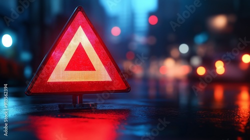 An artistic red security alert with a hazy background. Concept of fraud and danger. rendering in three dimensions.