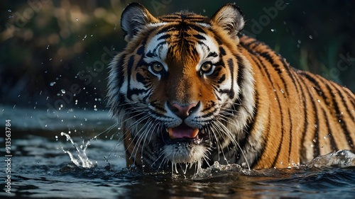 tiger in the river