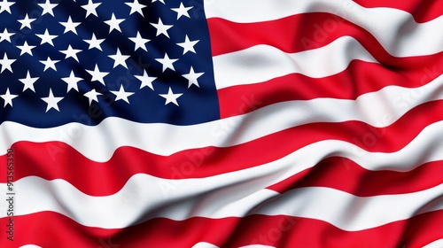 Wallpaper Mural Realistic waving American flag with vibrant red, white, and blue colors, showcasing each star clearly defined on a dark blue field Torontodigital.ca