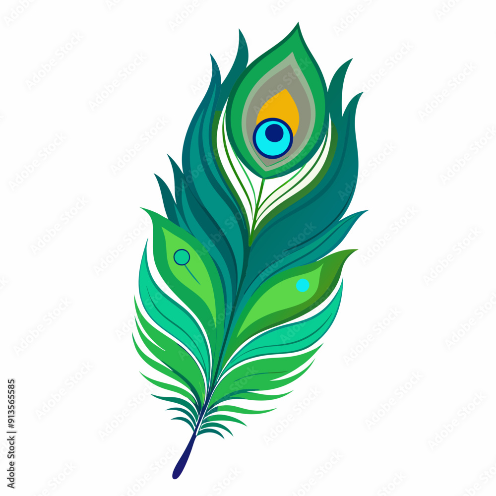A peacock feather art vector illustration A peacock feather art vector illustration