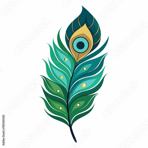 A peacock feather art vector illustration