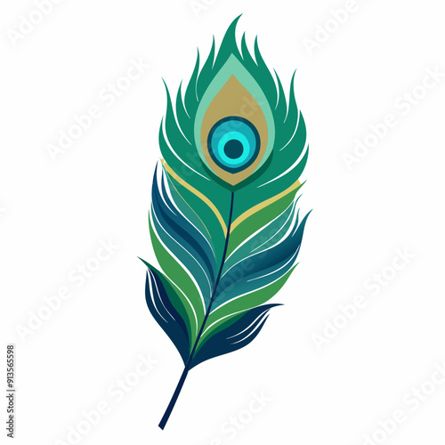 A peacock feather art vector illustration