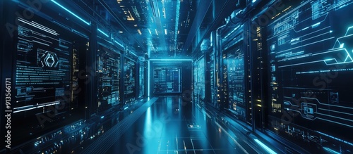 Wallpaper Mural High Tech Space Data Center with Astronaut s Mission 3D CG Animation Featuring Advanced Technology Torontodigital.ca