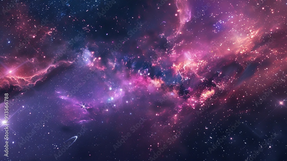 Fototapeta premium A Cosmic Nebula with Bright Stars and Dusty Swirls