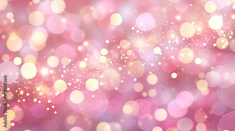 Glowing backdrop, pink and gold twinkling lights, flat design illustration Glowing backdrop, pink and gold twinkling lights, flat design illustration