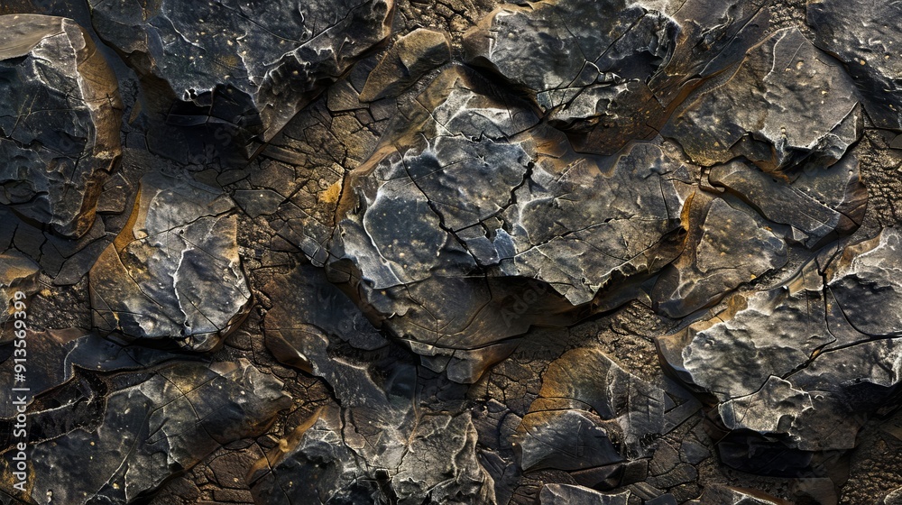 A close up of a rock wall with cracks in it