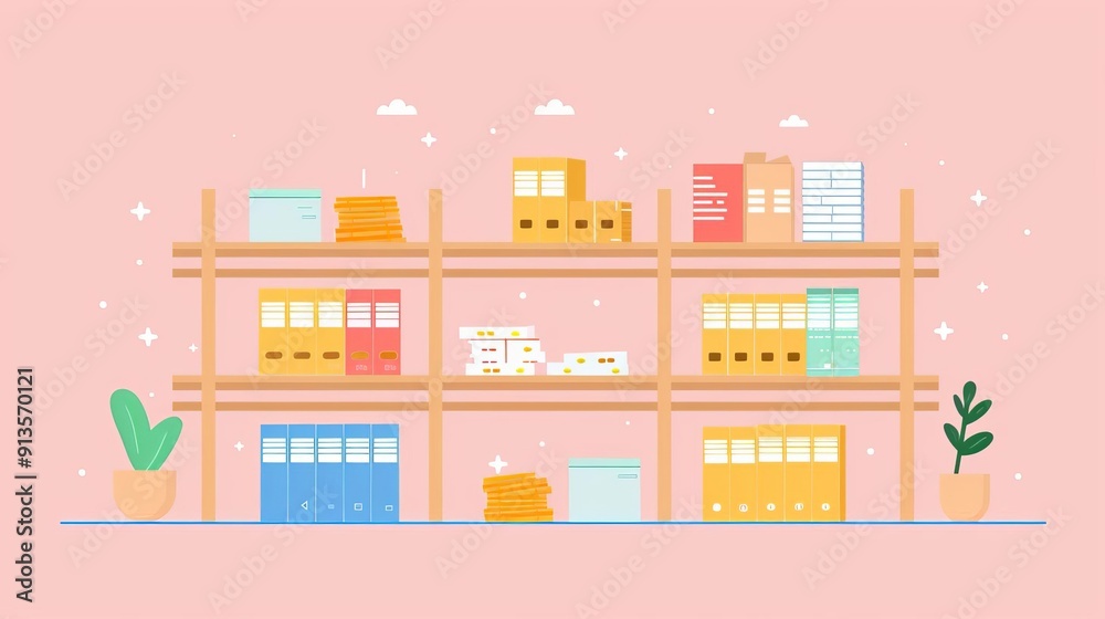 Resource allocation, different levels of distribution, flat design illustration