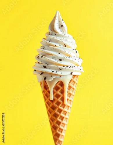 Oreo ice cream | Oreo ice cream on yellow Background photo